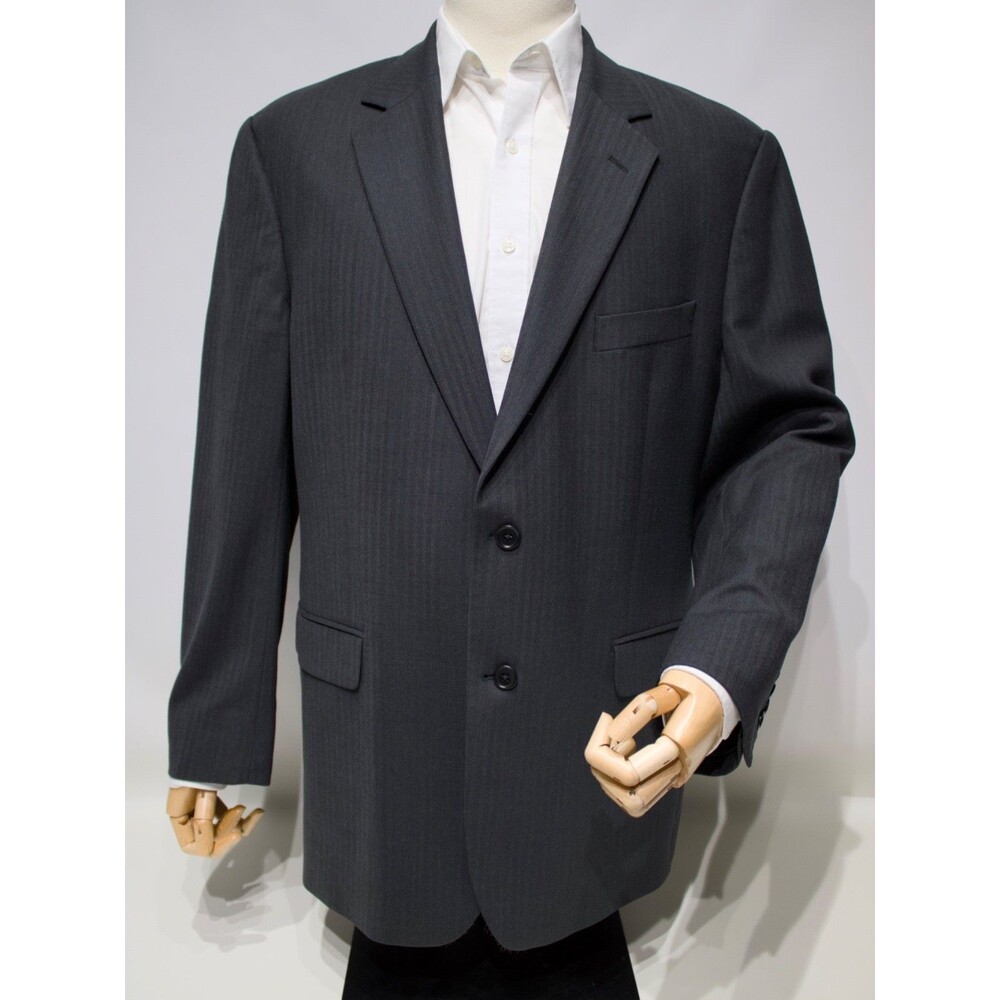 Brooks Brothers 346 Black Stretch Blazer 96% Wool 4% Spandex Men's Size 44R
